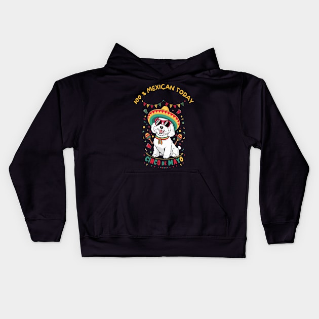 Bichon Frise Dog Cinco de Mayo Kids Hoodie by Sniffist Gang